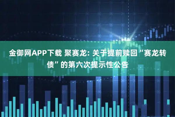 金御网APP下载 聚赛龙: 关于提前赎回“赛龙转债”的第六次提示性公告